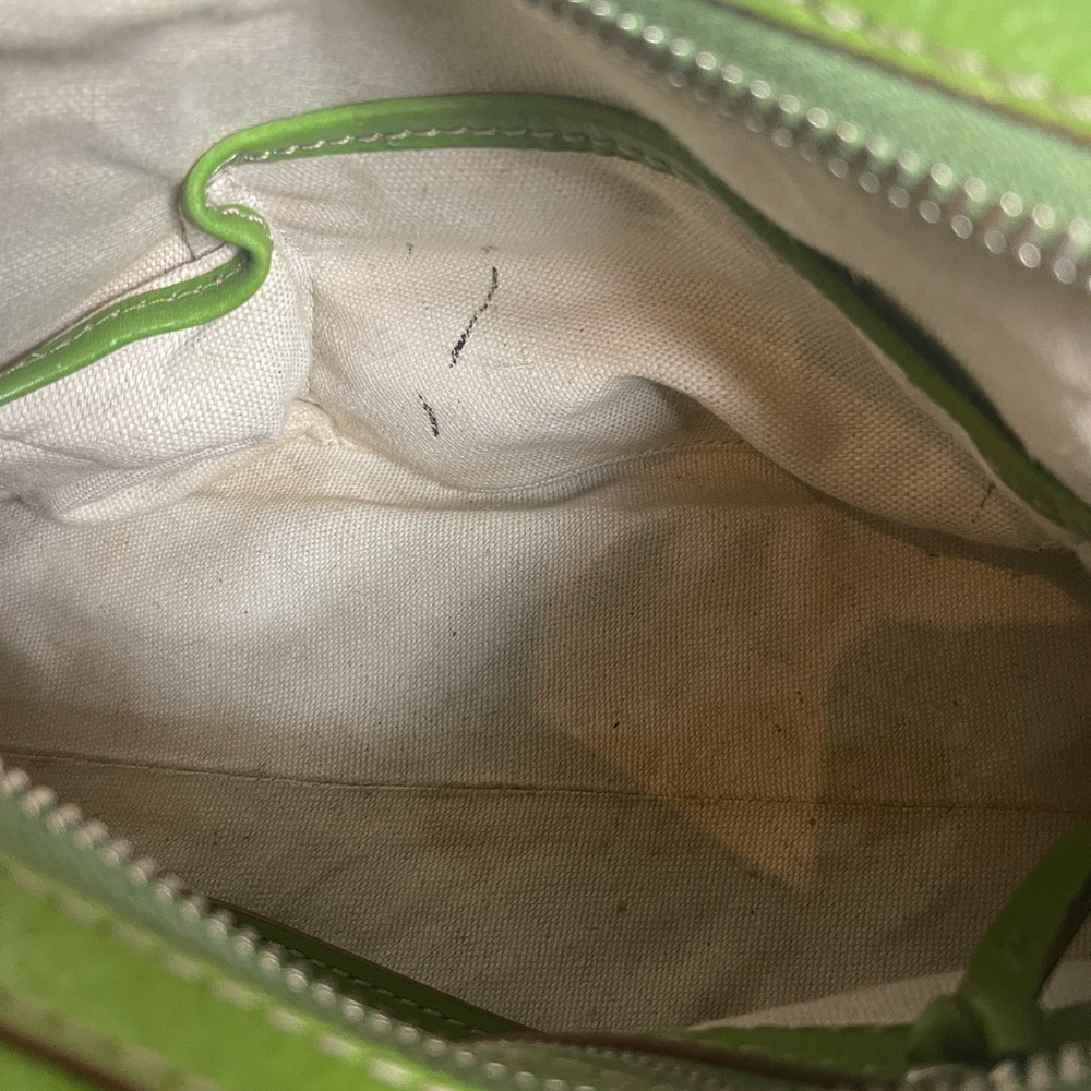 Michael Kors lime Green Leather Satchel with silver tone hardwares. - Picture 15 of 16